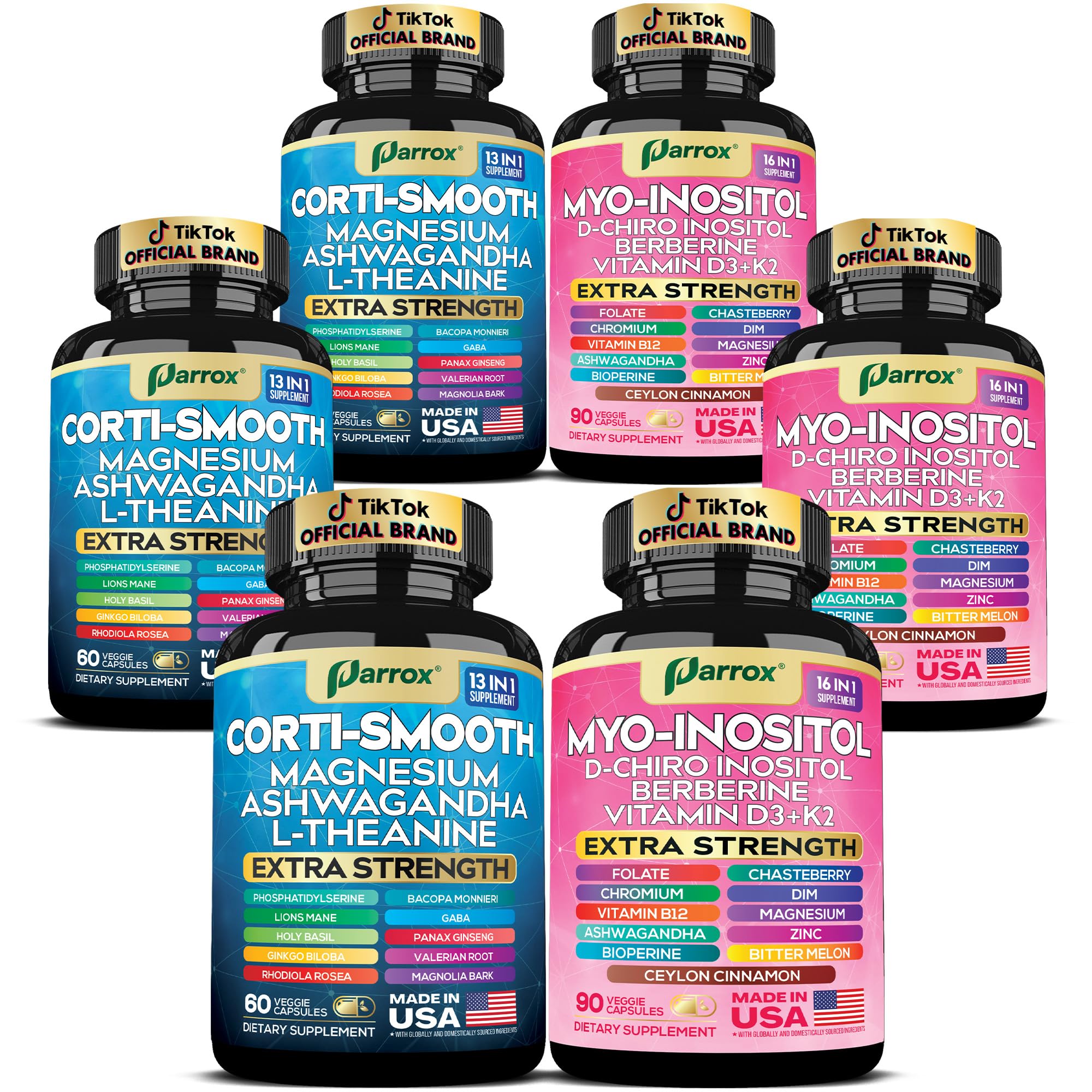 Parrox cortisol 13-in-1 bottle supports daily balance and calm.