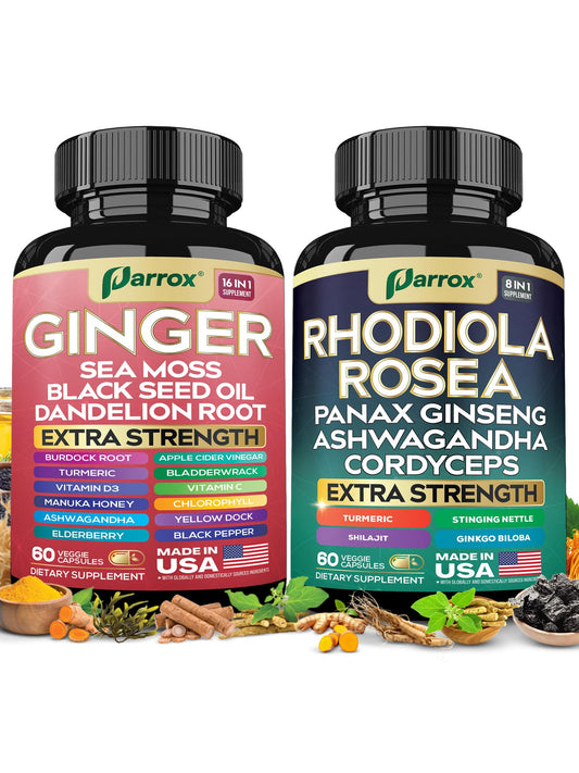 Parrox Dynamic Duo Ginger bottle—parrox supports daily energy and balanced wellness