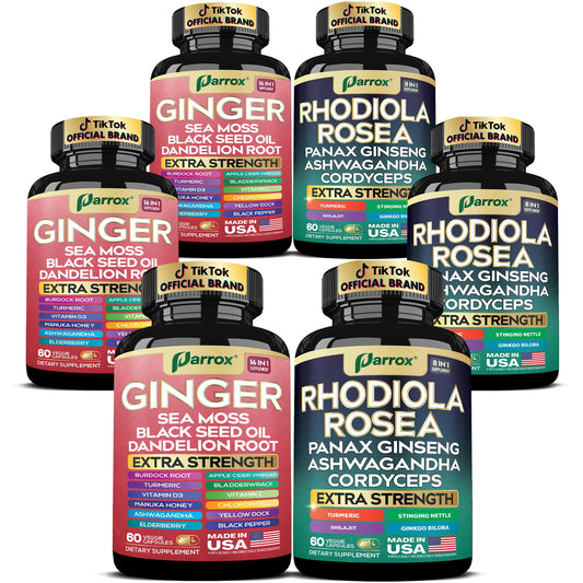 Parrox Dynamic Duo Ginger Formula bottle with 60 capsules for daily support