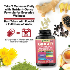 Parrox Ginger 16-in-1 capsules with water illustrate easy daily ritual