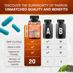 Parrox GLP-1 Booster bottle pour, easy dispensing for daily use.