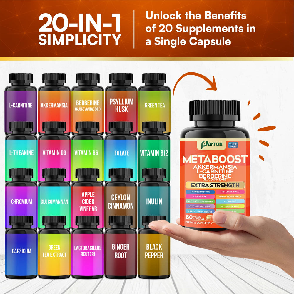 Parrox GLP-1 Booster probiotic capsules, Lactobacillus reuteri included.