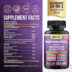 Parrox ingredient blend graphic highlighting botanicals in a wellness formulation.
