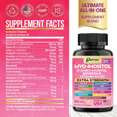Parrox Myo-Inositol capsules closeup highlights convenient daily dosing for balance.