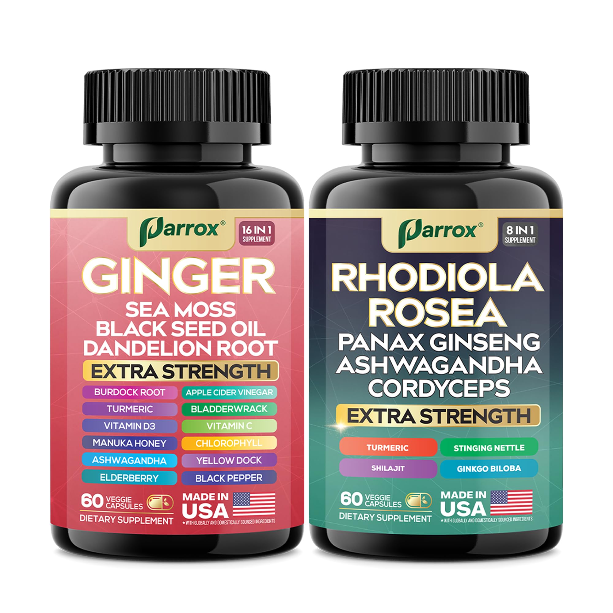 Parrox sea moss and elderberry elements in 16-in-1 blend