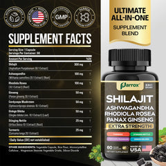 Parrox Shilajit Ashwagandha capsules for easy daily use.