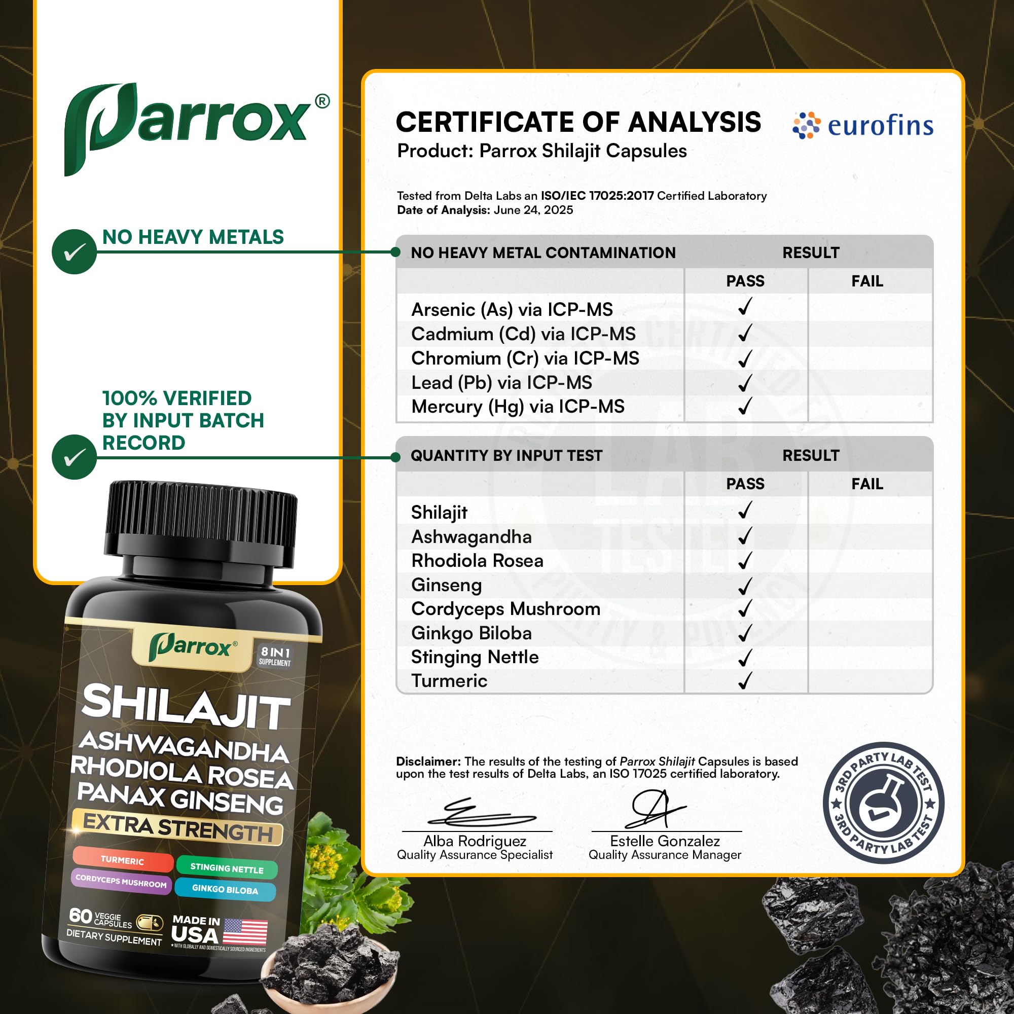 Parrox Shilajit Cordyceps capsules show mushroom blend benefits.
