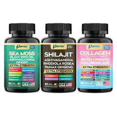 Parrox Ultimate Wellness Trio everyday routine with three formulas on a minimalist shelf.