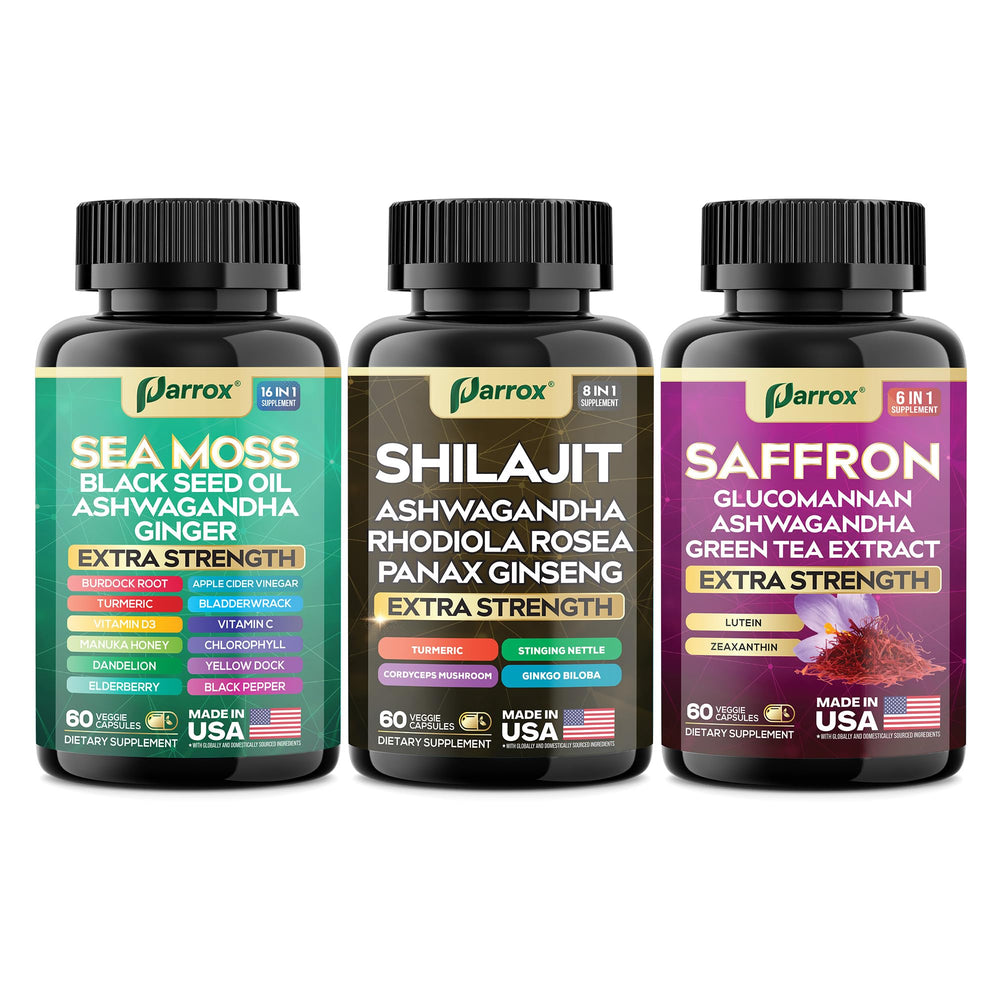 Parrox Vision Vitality Trio green tea extract capsules for clean focus