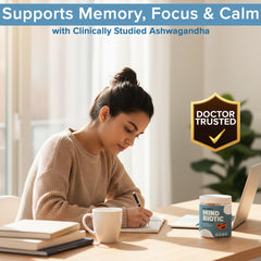 Partha Nandi MindBiotic bottle with 60 chews enables easy daily brain-gut support.