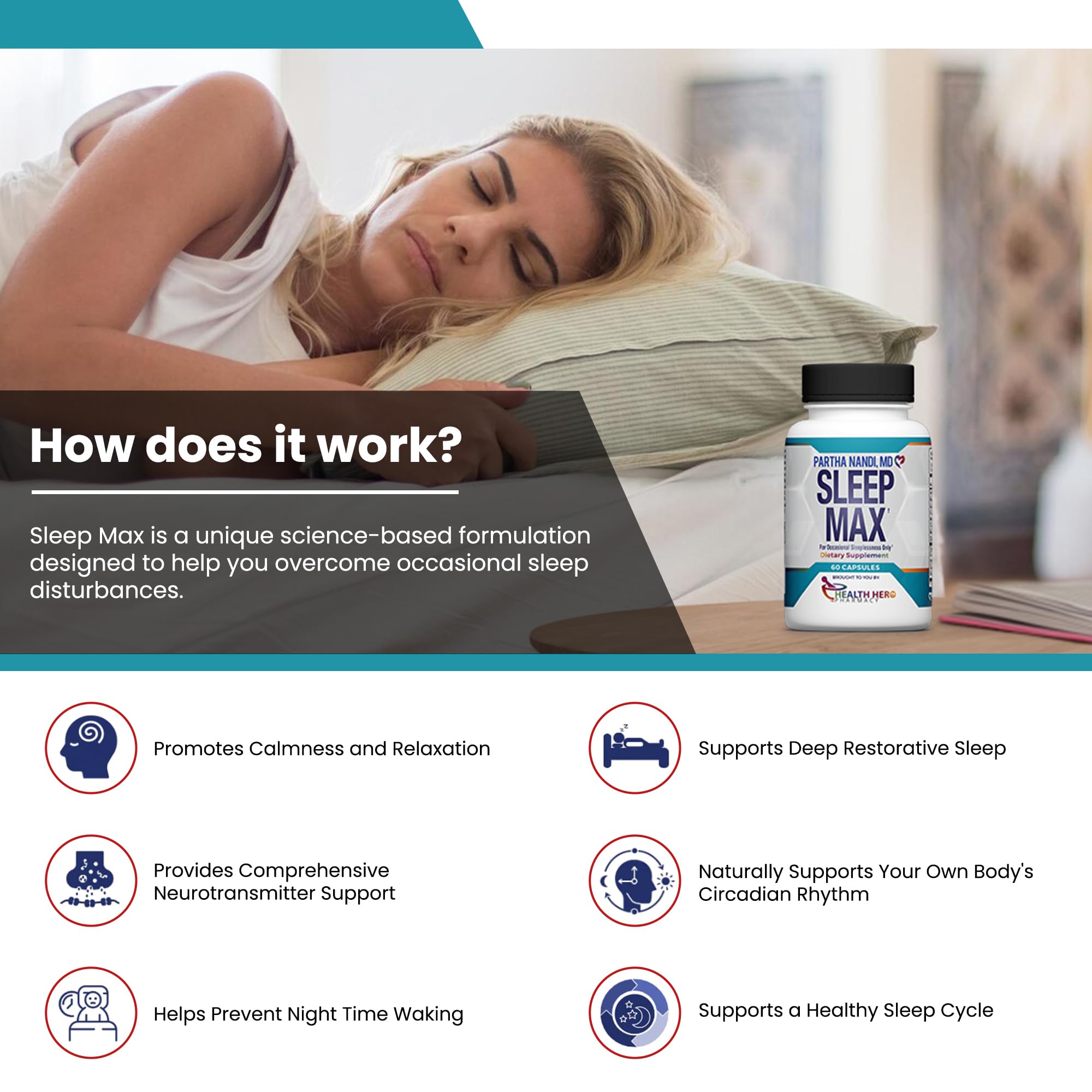 Sleep Max ingredients magnesium and taurine support relaxation