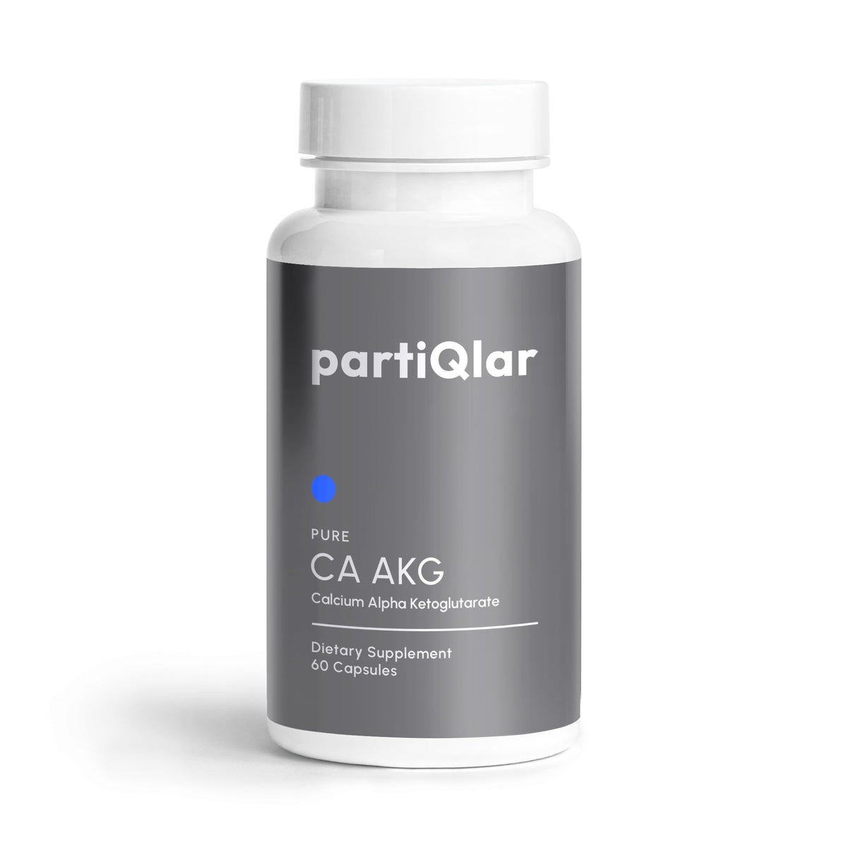 PartiQlar CA AKG supplement bottle for easy daily energy support.