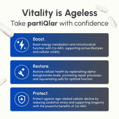 Close up of PartiQlar CA AKG capsules highlighting high bioavailability.
