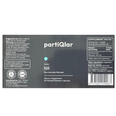 partiQlar NR 500mg capsule back: dosage for consistent intake.