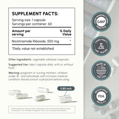 partiQlar NR bottle 60 capsules front: two-month supply.