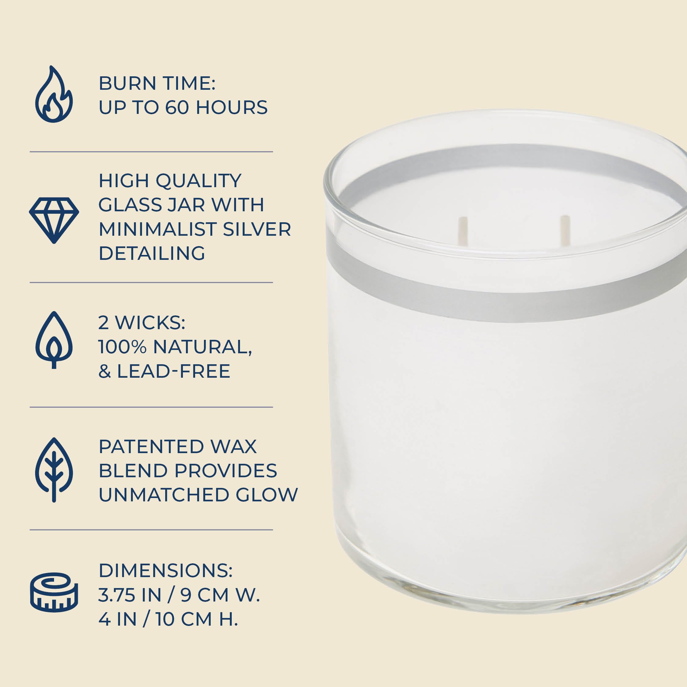 PartyLite GloLite 60-hour burn time extends fragrance enjoyment