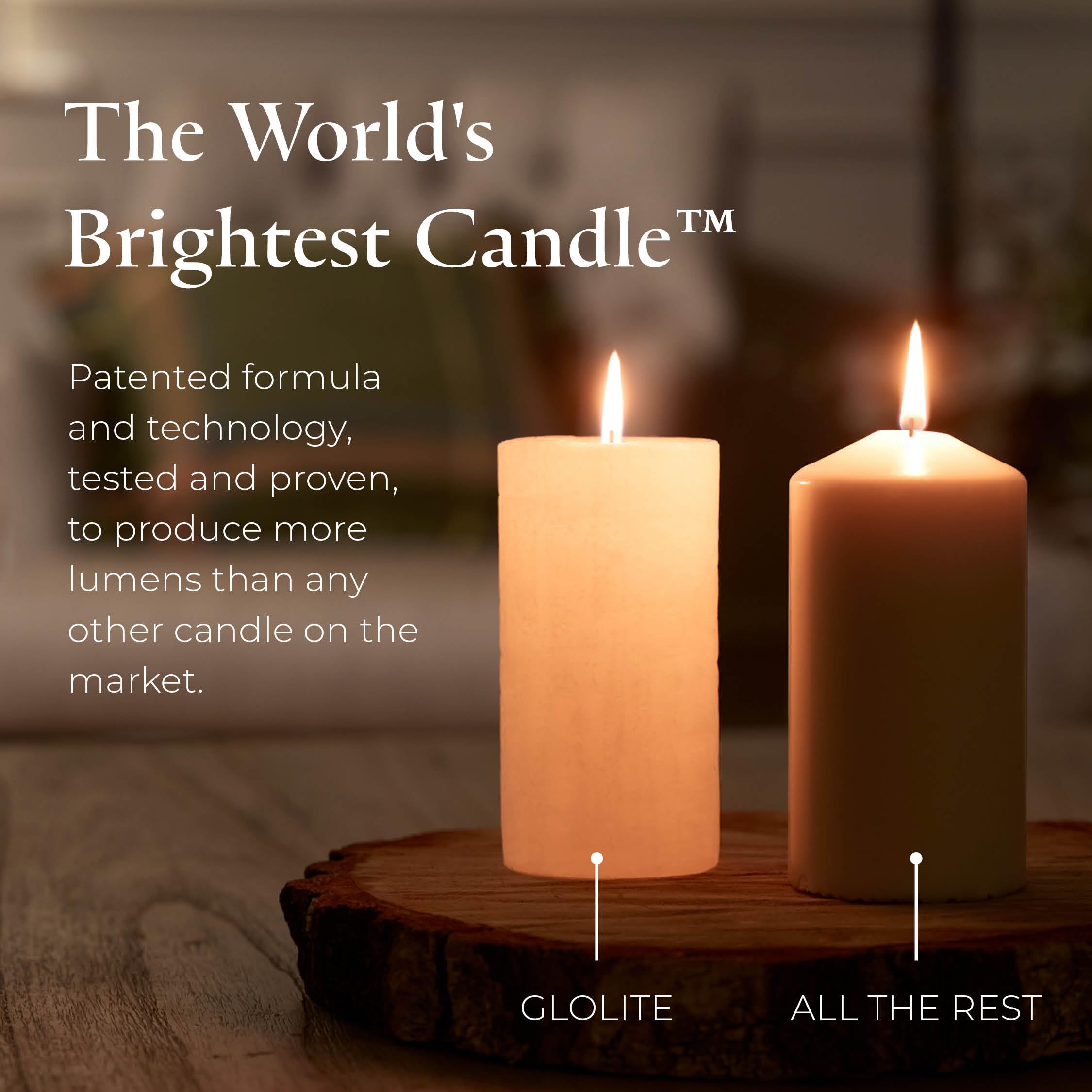 PartyLite GloLite premium wax blend ensures clean burn and strong scent
