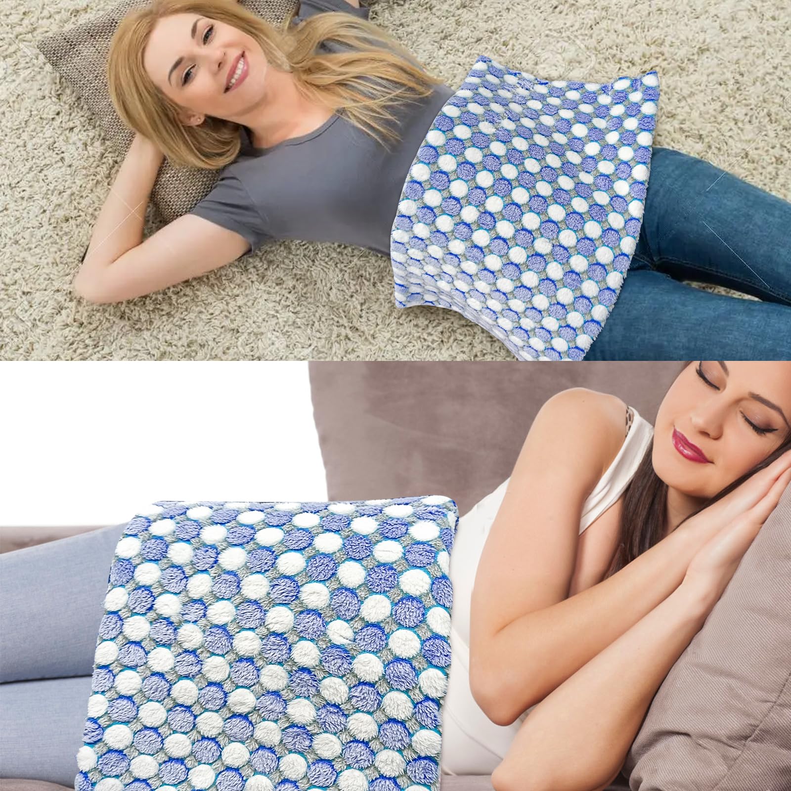 Pasonio weighted pad blue abdomen area shows versatile placement for comfort