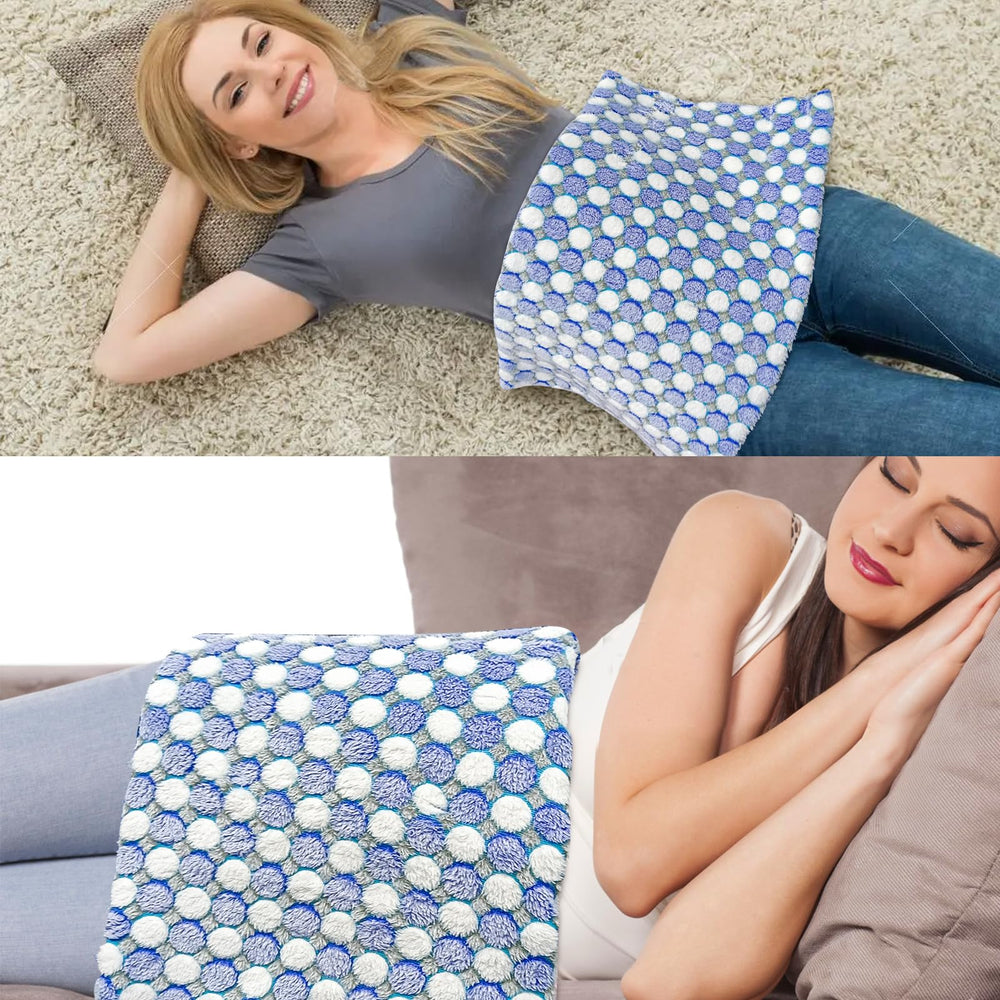 Pasonio weighted pad blue abdomen area shows versatile placement for comfort