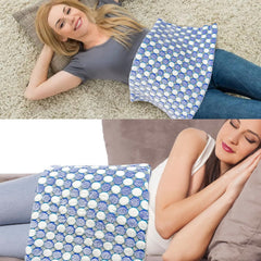 Pasonio weighted pad blue abdomen area shows versatile placement for comfort