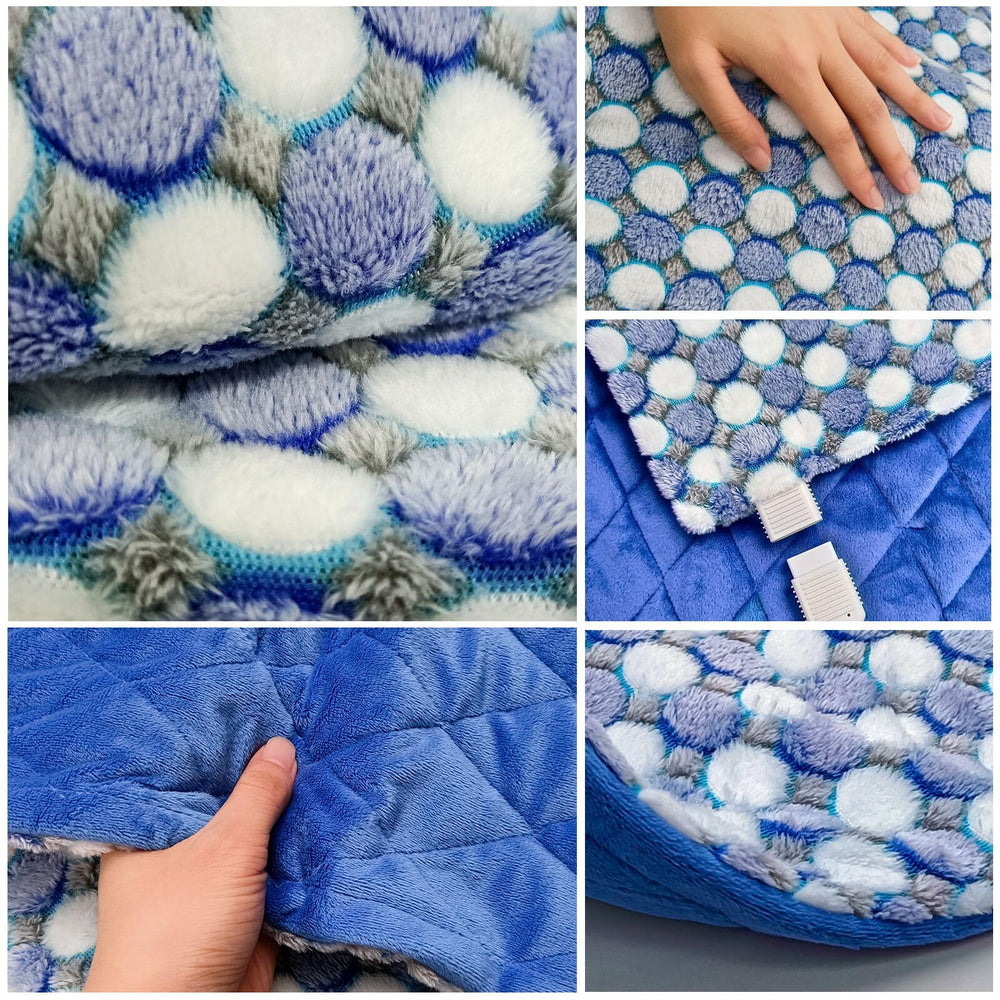Pasonio blue soft-plush fabric close-up communicates skin-friendly touch