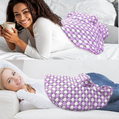 Pasonio neck and shoulder wrap worn during relaxation sessions.