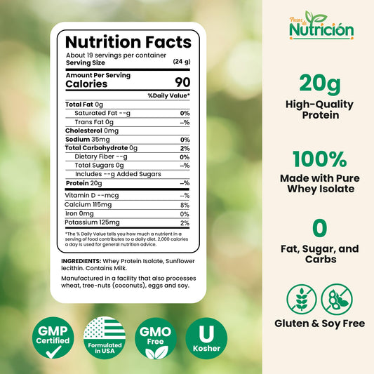 Pasos Nutrition Whey Isolate Unflavored powder closeup highlighting clean ingredient profile
