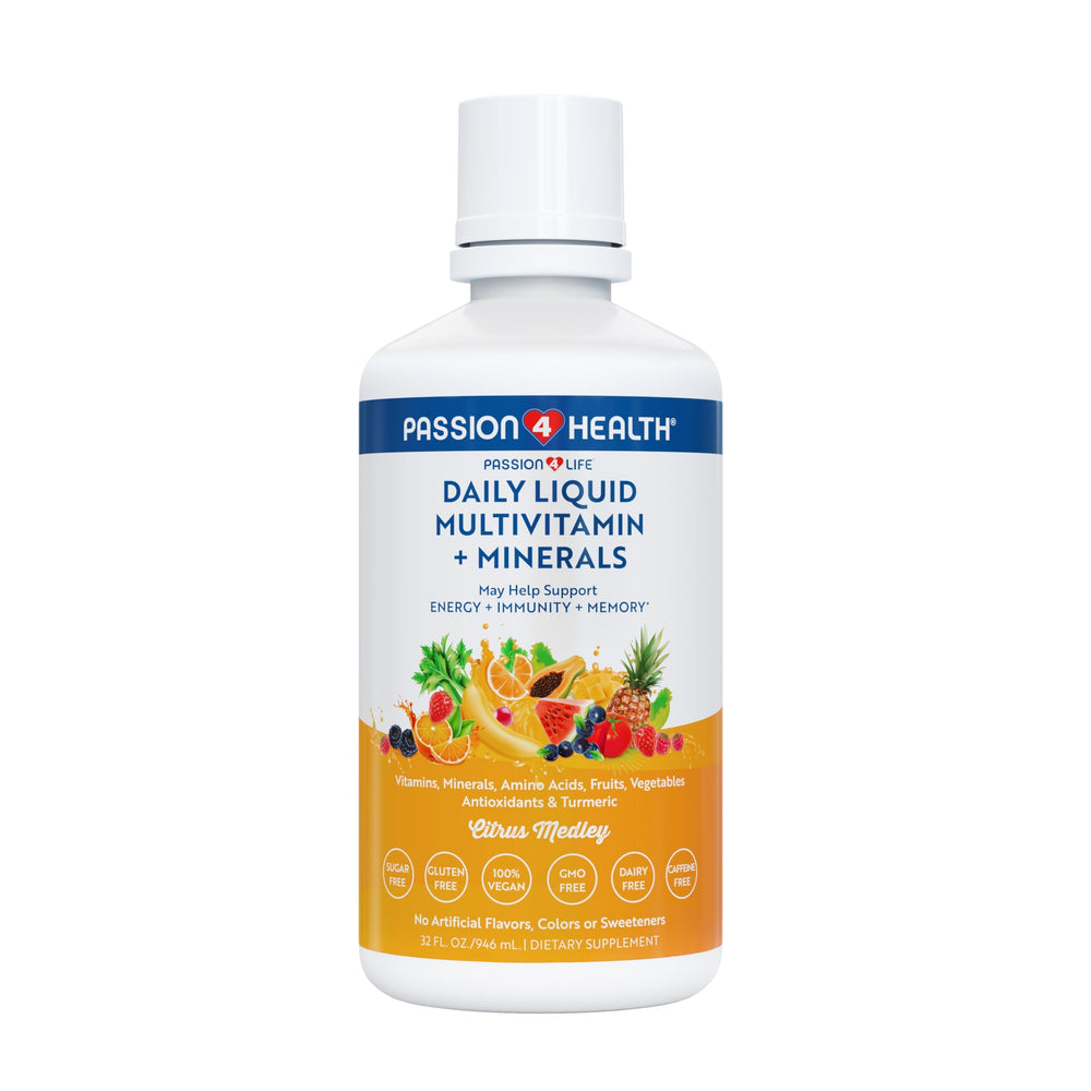 Passion 4 Life Mega Liquid Multivitamins bottle for daily wellness and easy dosing