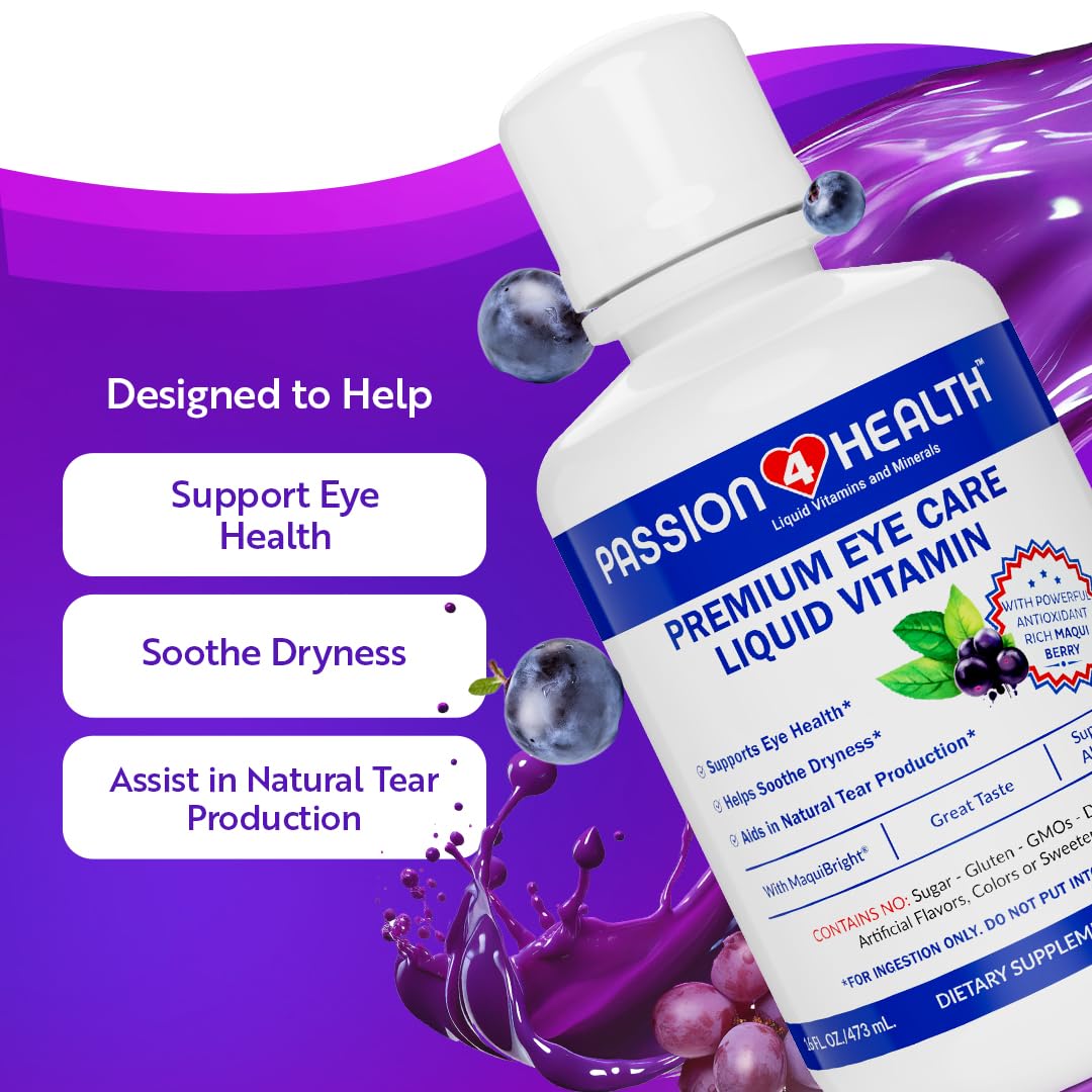 Passion 4 Health Maqui Berry extract closeup emphasizes antioxidant-rich eye support.
