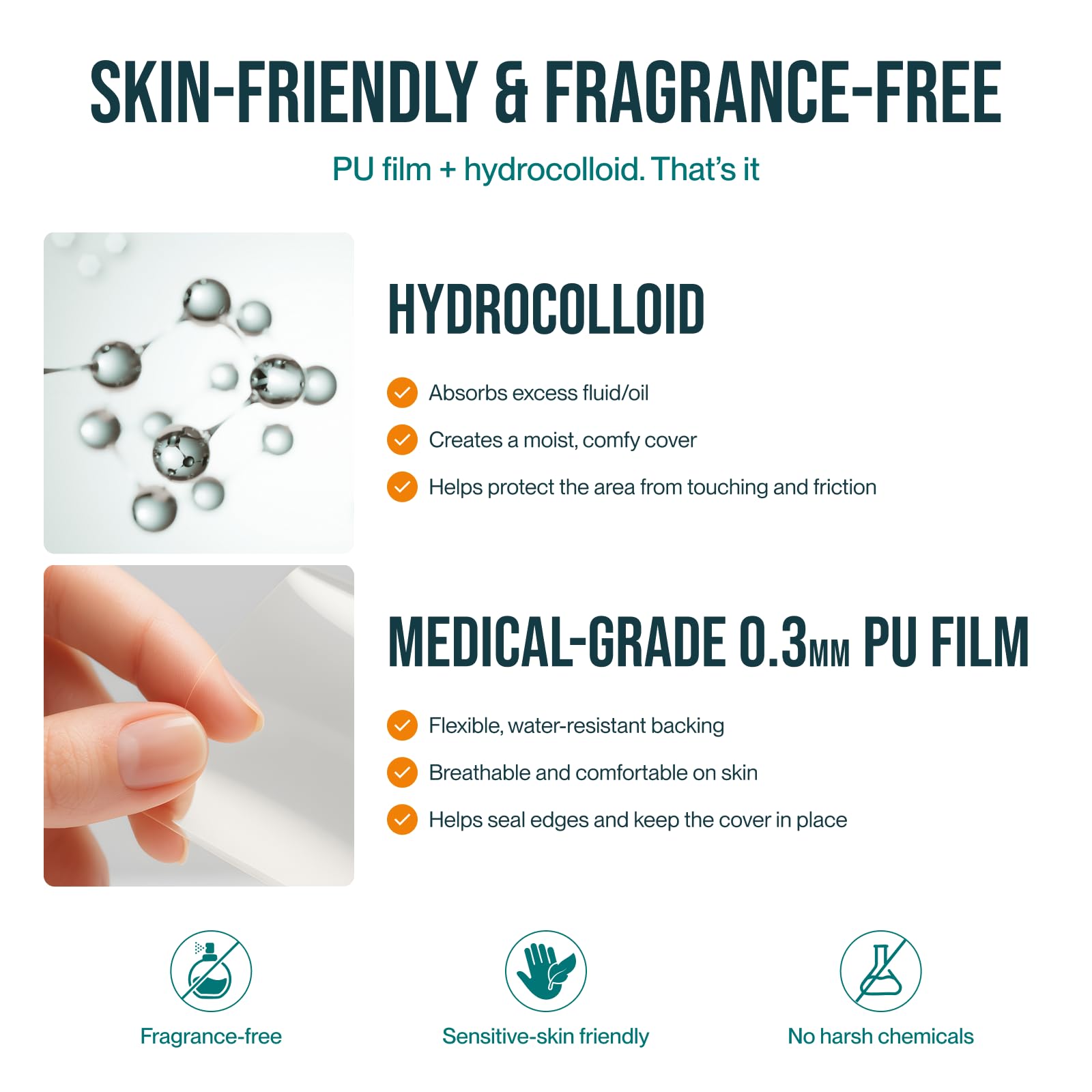 Patch4U hydrocolloid roll creates a moist environment for healing.