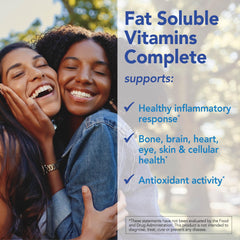 Patient One Fat Soluble Vitamins Complete bottle close-up with beta carotene and lutein.
