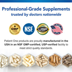 Patient One Fat Soluble Vitamins Complete packaging emphasizes antioxidant-rich nutrients for daily wellness.