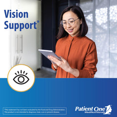 OpticOne eye health graphic illustrating optic nerve support and function.