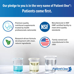 OpticOne bottle emphasizing NSF GMP quality certifications and safety.