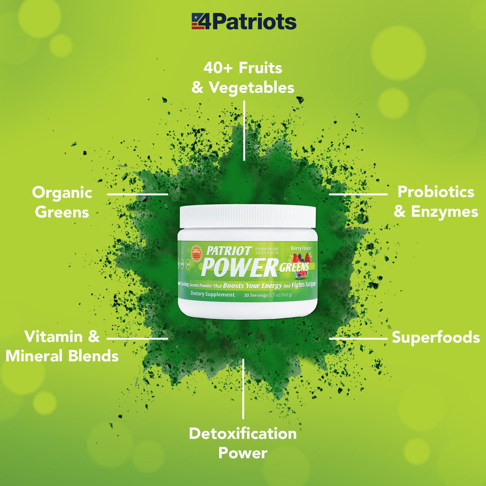 Probiotic and enzyme blend in Patriot Power Greens suggests easier nutrient absorption.