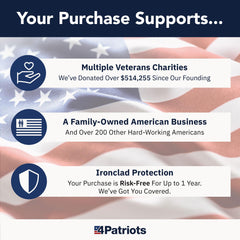 Veteran-developed Patriot Power Greens on display with energy and focus vibe.