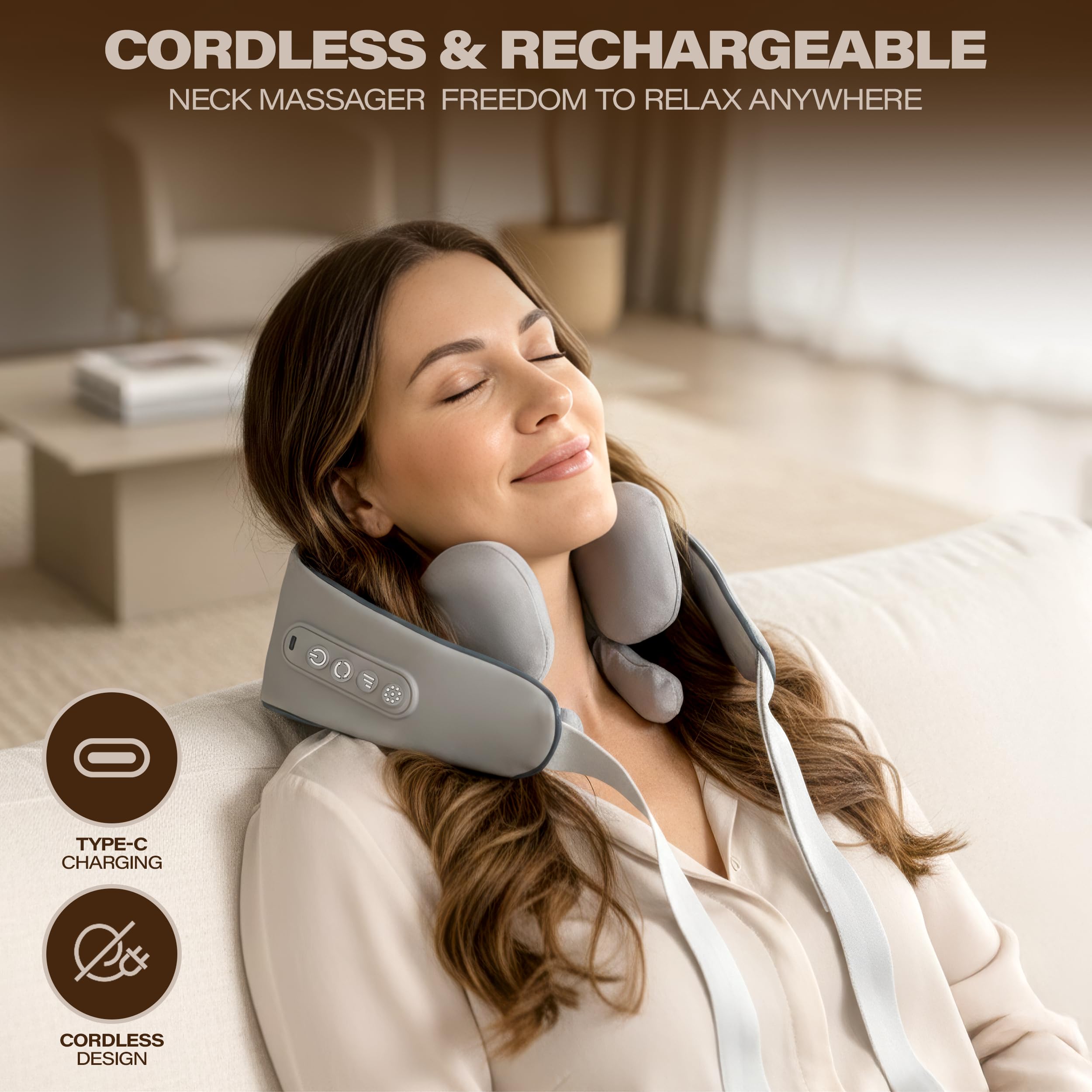 PatrizyThera shoulder massage unit targets tight upper back muscles