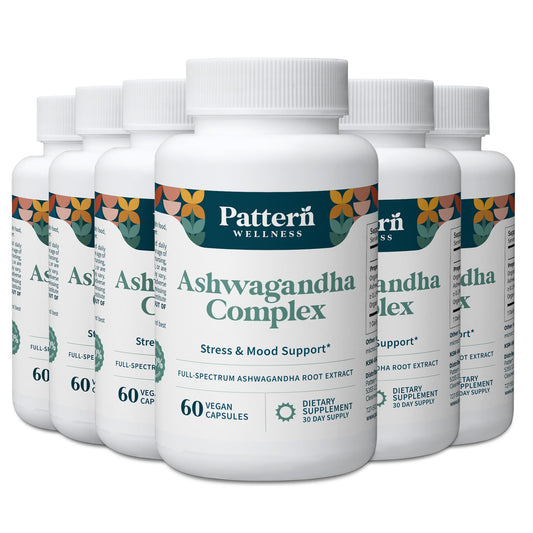 Pattern Wellness Ashwagandha Complex bottle front for daily balance