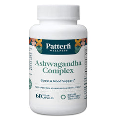 Pattern Wellness Ashwagandha Complex bottle supports daily balance and calm energy.