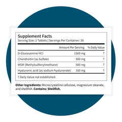 Pattern Wellness Glucosamine Chondroitin Complex box with nutrition facts for transparency.