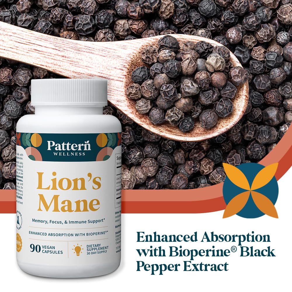 Pattern Wellness Lion’s Mane gluten-free dairy-free packaging claim