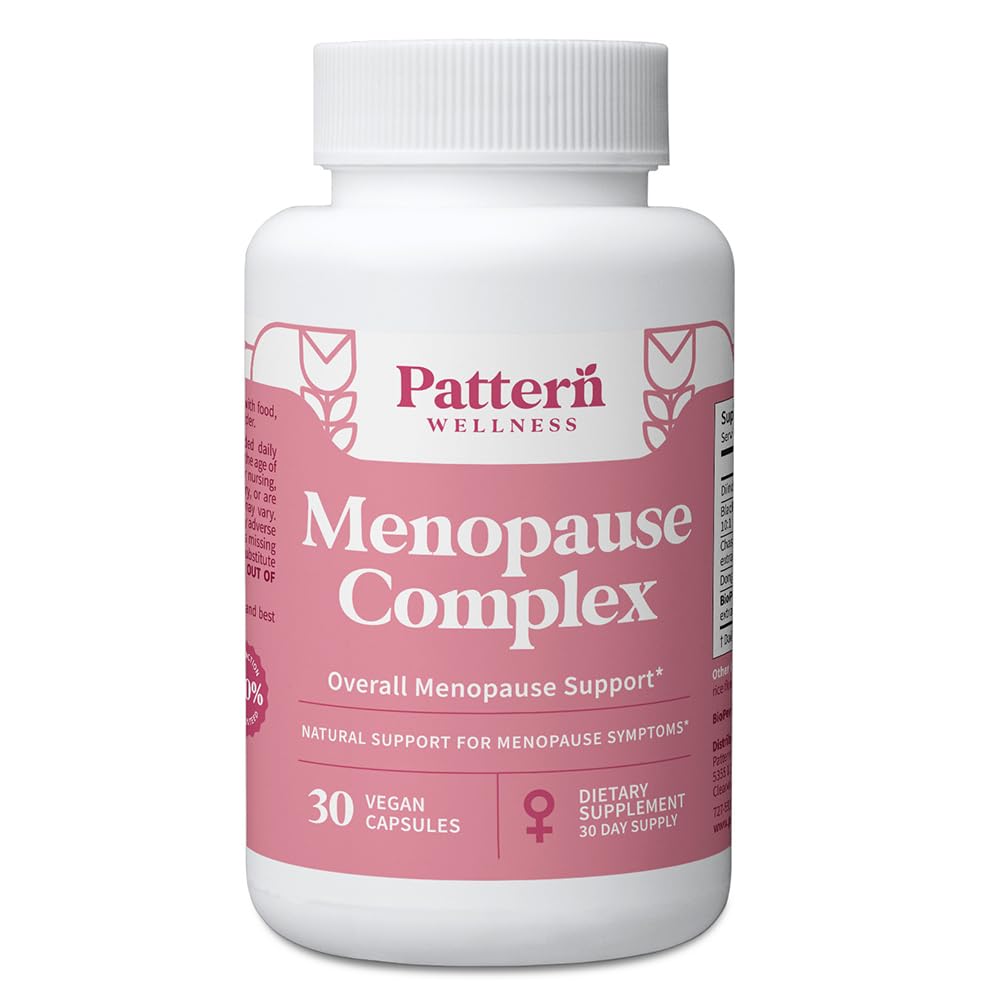 Pattern Wellness Menopause Complex bottle for daily balance and herbal support.