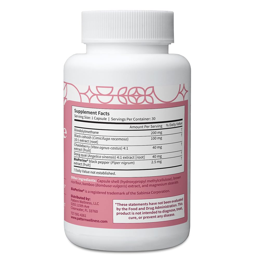 Pattern Wellness Menopause Complex capsules for easy daily dosing.