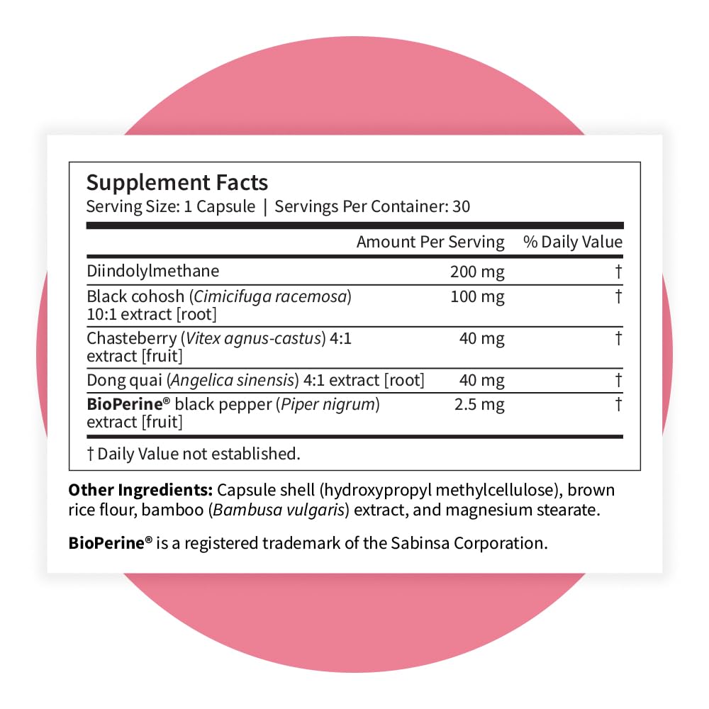 Pattern Wellness Menopause Complex vegan capsules and allergen-free profile.