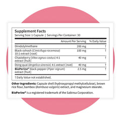 Pattern Wellness Menopause Complex vegan capsules and allergen-free profile.