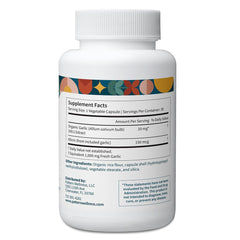 Pattern Wellness organic garlic extract label highlights allicin potency.