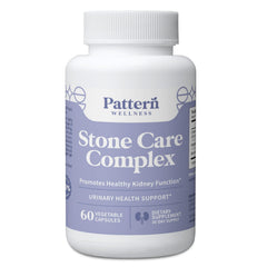 Pattern Wellness Stone Care Complex bottle showing vegan capsules for daily wellness