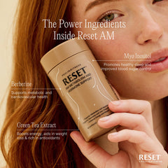 Paulina Fitness Reset ingredients label close-up shows vegan, gluten-free formulation for clean wellness.