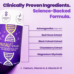 PausalPeace capsules closeup highlighting vegan capsules and precise dosages