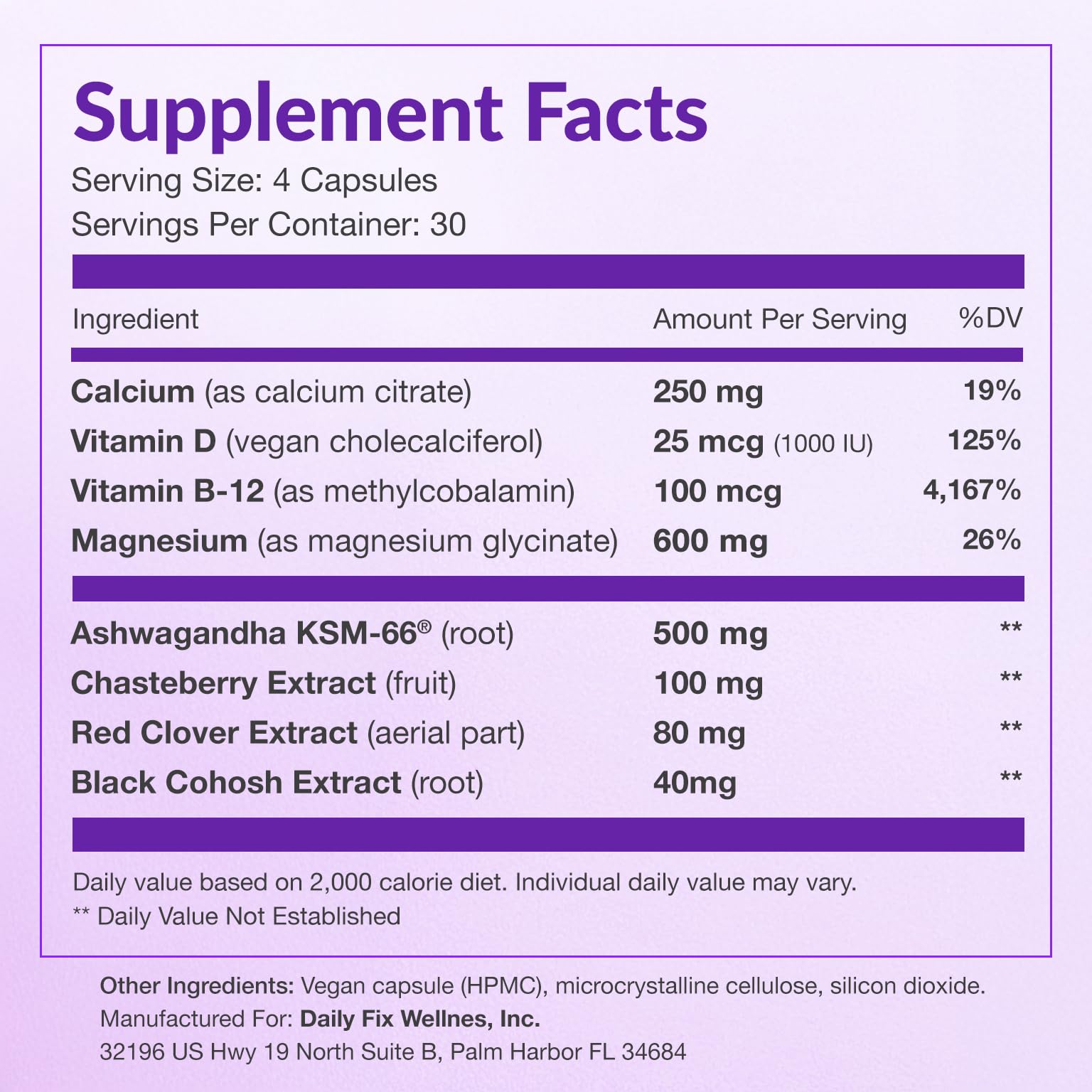 PausalPeace dosage schedule graphic illustrating twice-daily intake
